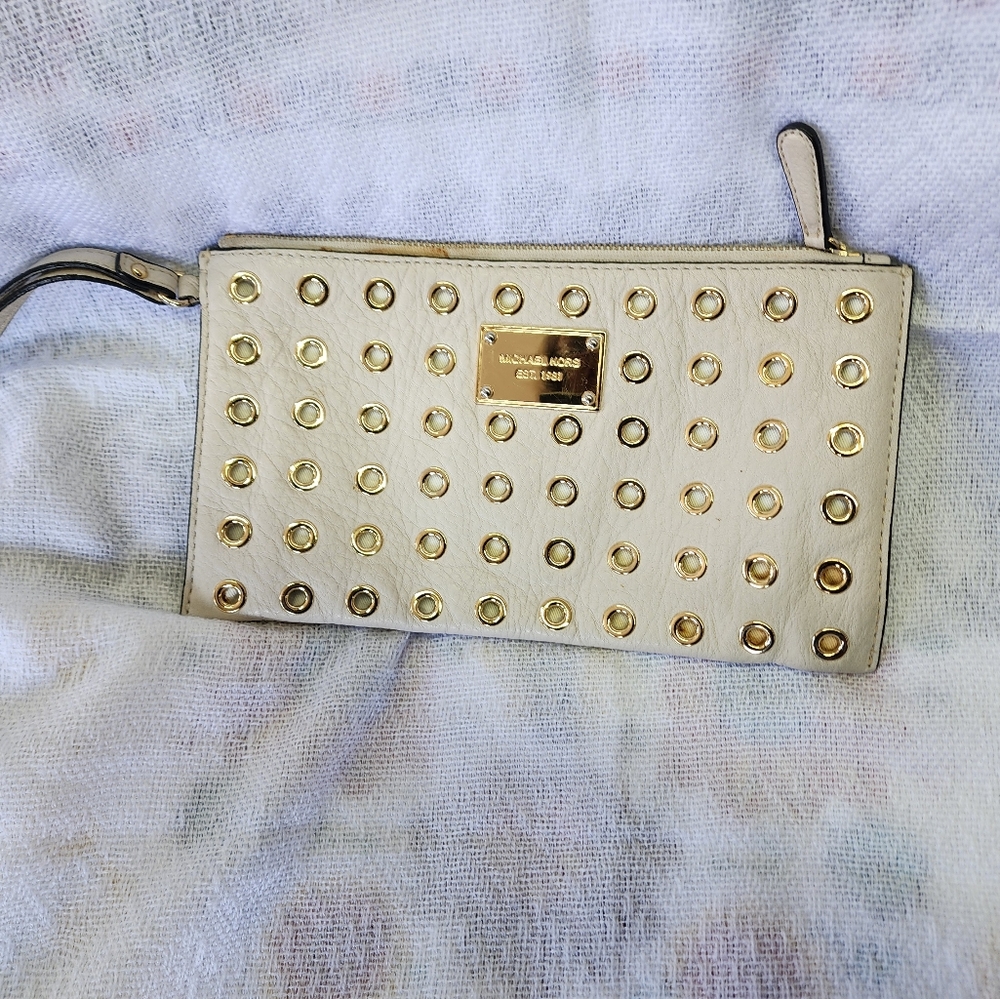 MK leather Wristlet bag